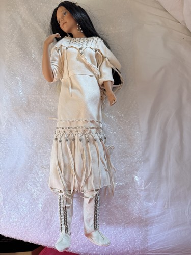 Native American Doll About 16” With Stand Very Pretty