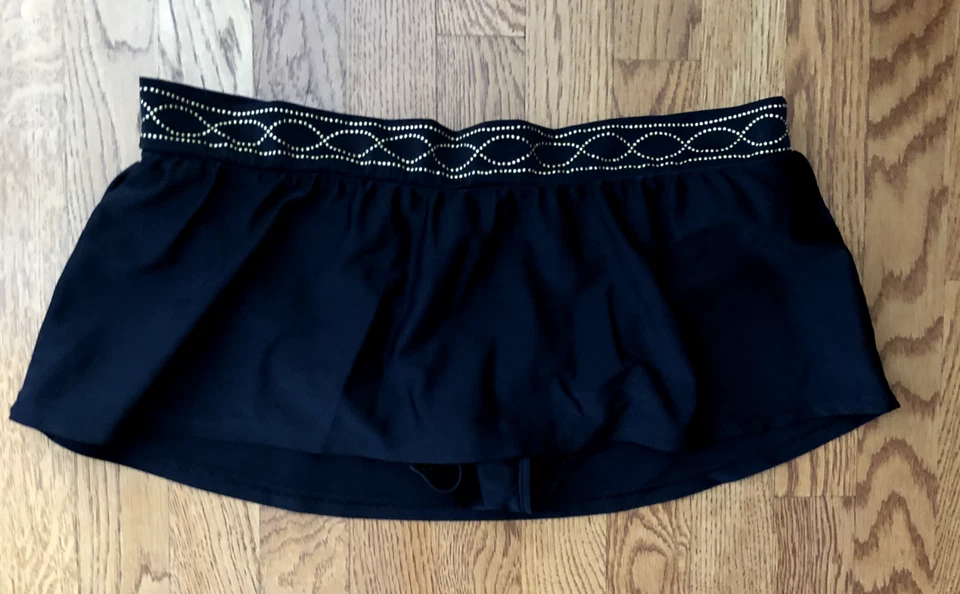 LAUREN Ralph Lauren Black Gold Swim Skirt Bottom Size 14 - Image 2 of 4