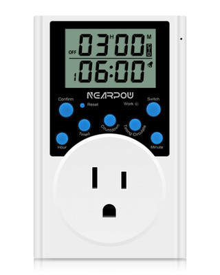 Programmable Digital Timer Outlet, Infinite Cycle, for Electrical