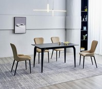 Moderner Grauer Esstisch Designer 6X TextilstüHle Holz Esszimmergruppe