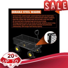 Camping  Cart Heavy Folding 800LBS Steel Utility Wagon Outdoor Collapsible Solid