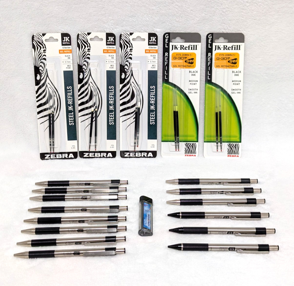 Lot F-301 G-301 M-301, 10 Refills Black 0.7mm