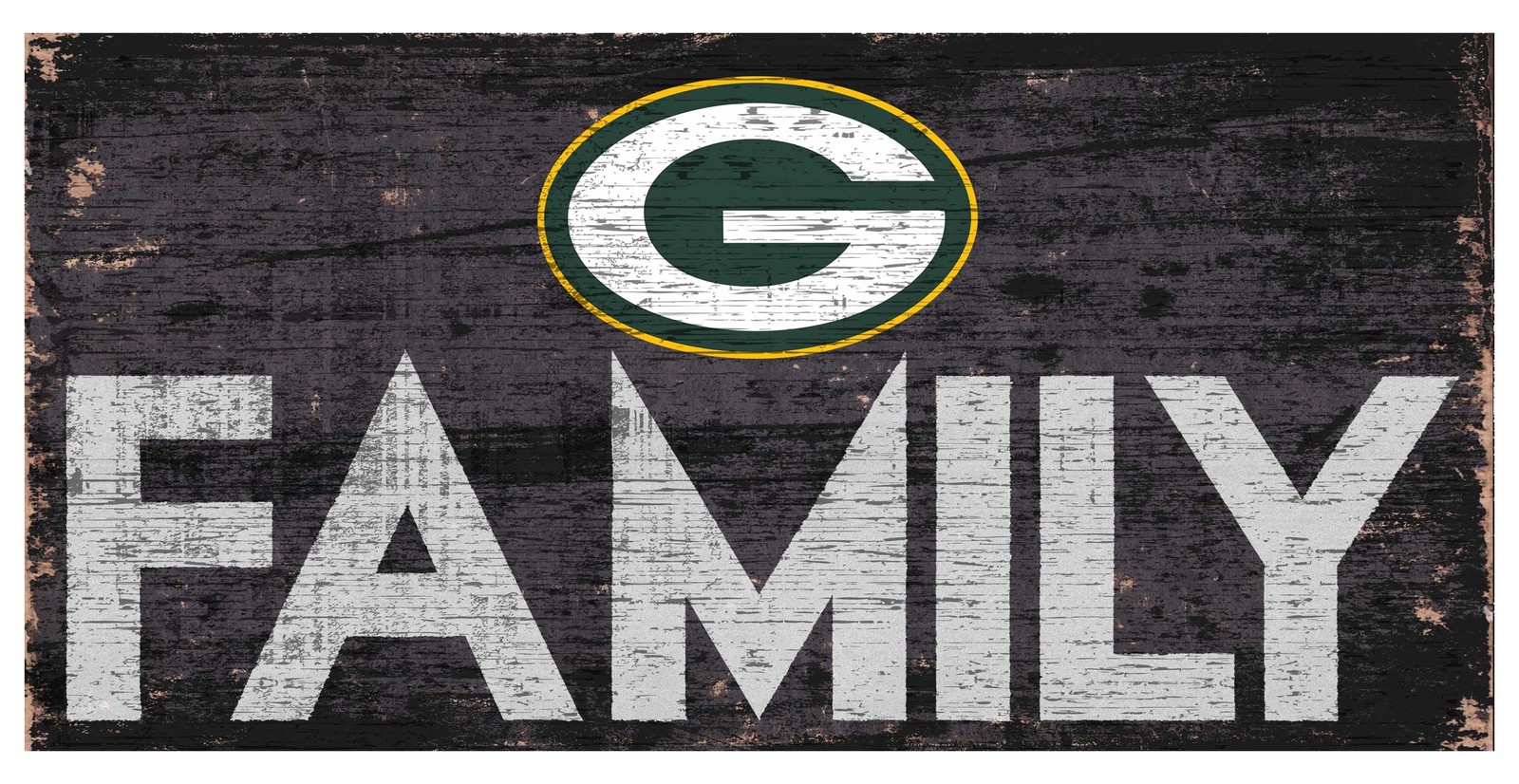Старинная деревянная вывеска Green Bay Packers Family размером 12 x 6 дюймов