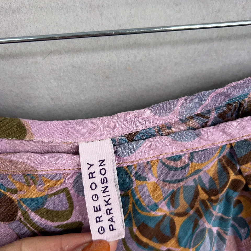 Falda Gregory Parkinson para mujer 10 púrpura floral con volantes dobladillo midi línea A Foto 4 de 4