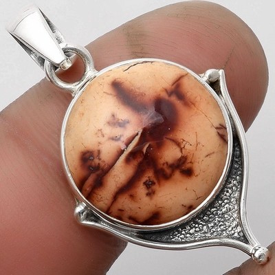 Natürlicher indischer Lack Edelstein 925 Sterling Silber Anhänger Schmuck P-1393