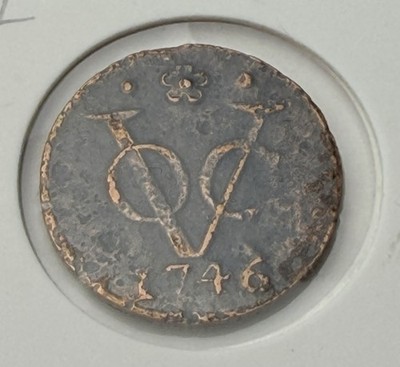 1746 Dutch East Indies VOC Holland Duit Coin KM#70.3 Colonial New York Penny