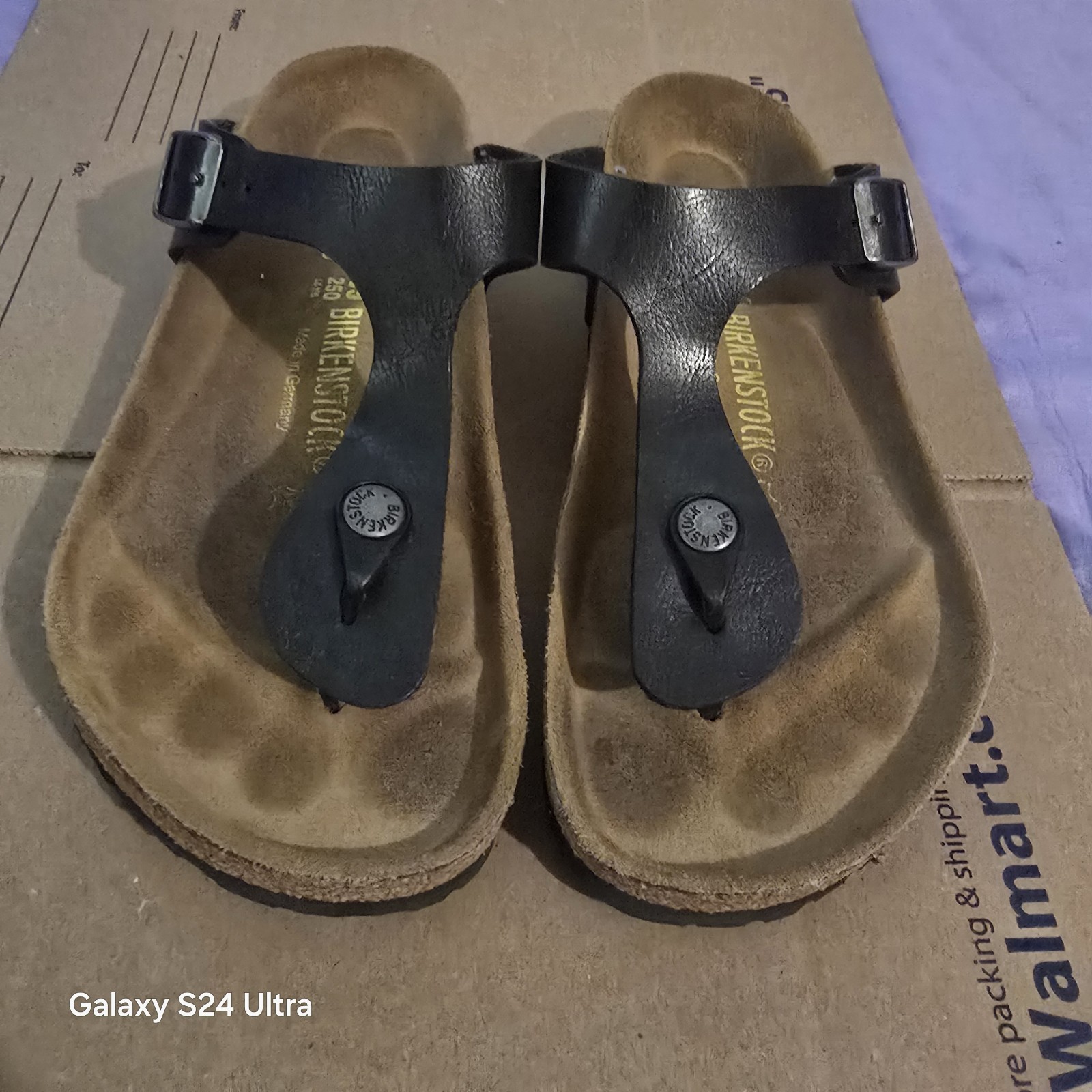 Birkenstock Womens Gizeh Black Birko-Flor Thong Sandals Size 39 US