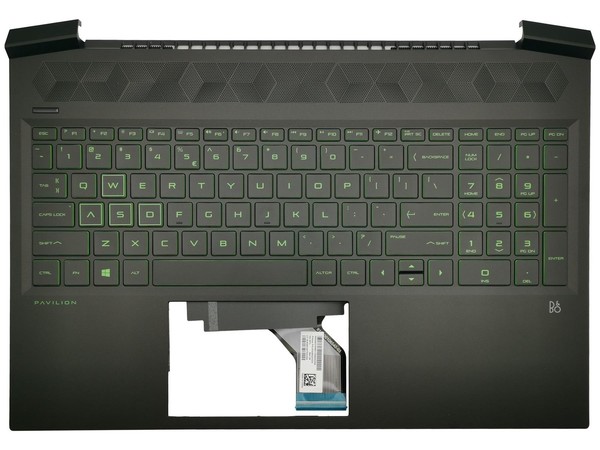 Original Hp Gaming 16-A Cover Handauflage Tastatur Us Int. Schwarz Beleuchtet-image