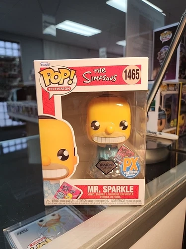 Funko Pop! The Simpsons Mr. Sparkle (Diamond) PX Previews #1465 W/PROTECTOR 