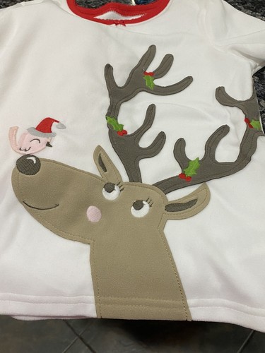 New Size 8 Carter's Reindeer Holiday Pajama Sleep Long Sleeve Top Shirt Fleece - Picture 3 of 3