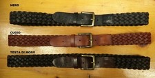 40mm Remanufactured Leather Braided Belt - 100 Made in Italy