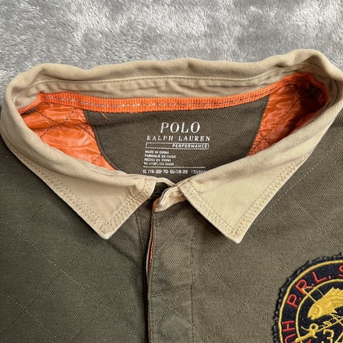 Polo Ralph Lauren Shirt Boys XL Green Graphic Mesh Rugby Supply Hunting Club - Picture 3 of 8
