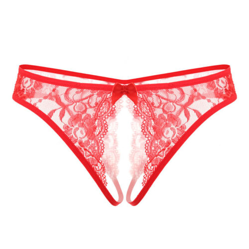Womens Lace Crothless Briefs Panties Lingerie Open Crotch G-String Underwear - Picture 11 of 15