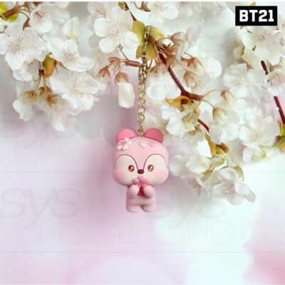 BTS BT21 Official Goods minini Figure Keyring Cherry Blossom Ver +