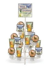 Display of 18 Grasslands Road Butterfly Bee w Flower Metal Acrylic Wine Stoppers