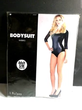 Amscam Adult Black Bodysuit Metallic Shiny Halloween Costume Small/Medium