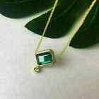 2 Ct Emerald Lab Created Green Emerald Solitaire Pendant 14K Yellow Gold Plated