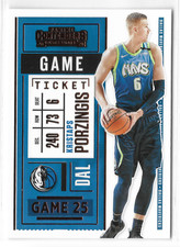2020-21 Panini Contenders Game Ticket Bronze #42 Kristaps Porzingis Dallas Mavs