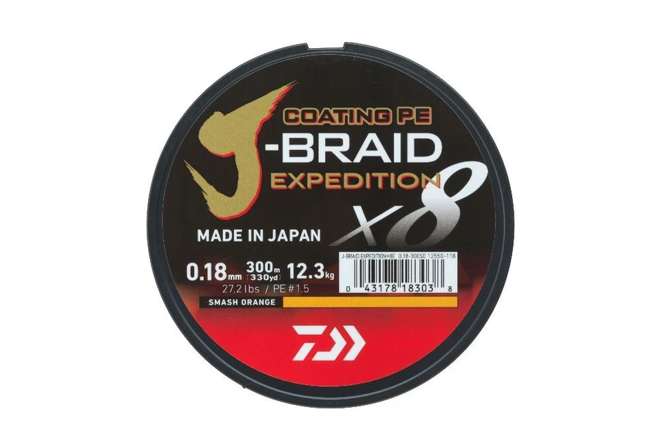 (0,11€/m) Daiwa J-Braid Expedition X8 - 8-fach geflochtene Angelschnur 150m/300m - Bild 2 von 4