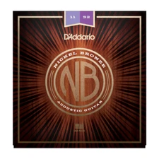 D'Addario NB1152 Custom Light Gauge Nickel Bronze Acoustic Guitar Strings, 11-52