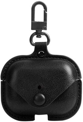 Hülle für Apple AirPods Pro 2 Leder Schutz Design Schlüsselanhänger + Ladeloch