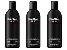 *LOT OF 3* DRAKKAR NOIR By Guy Laroche for Men DEODORANT BODY SPRAY 5.8 oz NEW