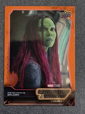 2024 UD Guardians of the Galaxy Vol 3 Zoe As Gamora Orange E-1 Ensemble Blue