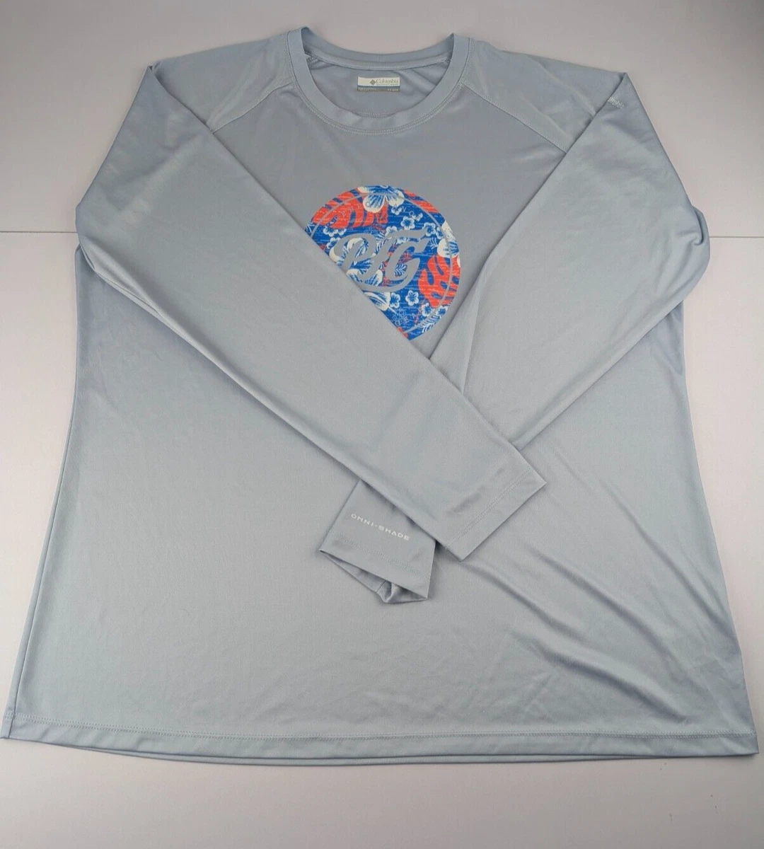 Chemise Columbia PFG Omni-Shade Femme - Bleu - Taille 2X - Manches Longues - UV Protection