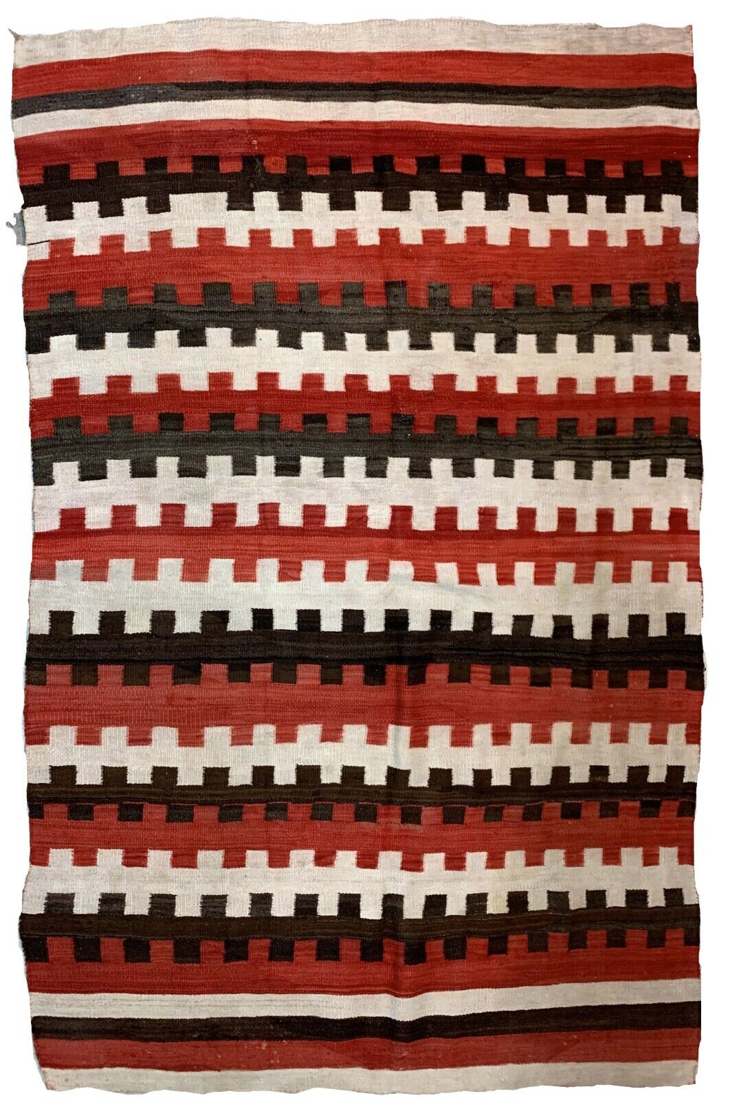 Handmade antique American Navajo blanket 5.7'x6.6' (174cmx201cm) 1870 - 1B872