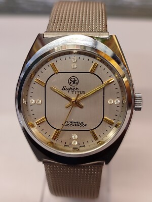 SUPER TITUS 17 JEWELS WINFING NEW OLD STOCK FHF-ST96 INDIA MEN