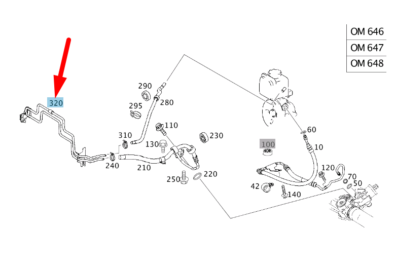 MERCEDES-BENZ E W211 Steering Cooling Module Line A2114661524