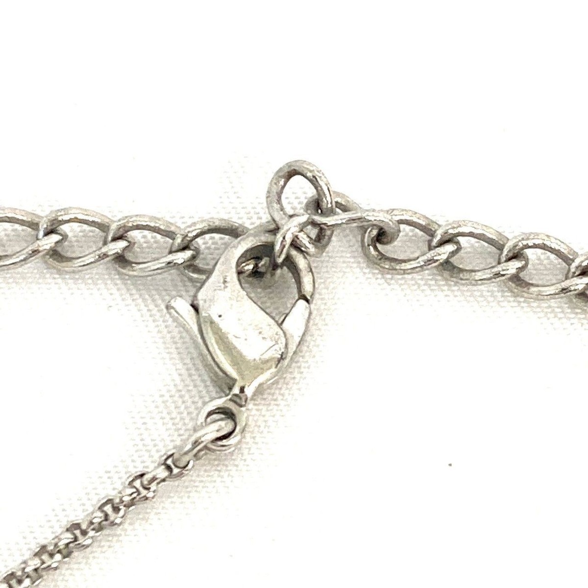 Christian Dior Dice CD Stone Silver Necklace Used Japan