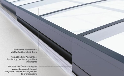 Poolüberdachung Schwimmbadüberdachung Poolabdeckung Sydney XS PK 8mm Anthrazit - Bild 7 von 17