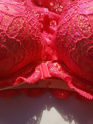 Victoria's Secret PINK BH 34A Hot Pink Date Push Up Racerback Spitze vorne schließen - Bild 7 von 8