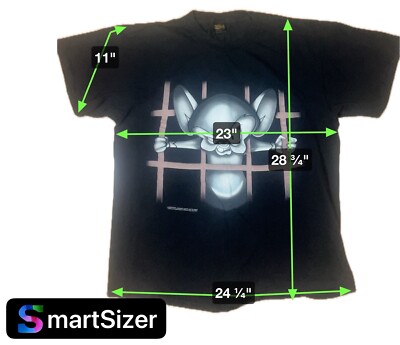 Vintage 1995 Pinky & The Brain Animaniacs Tee Black Shirt