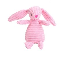 1x Pink Rabbit Squeaky Pet Toy Plush Toy Padded Chew Toy