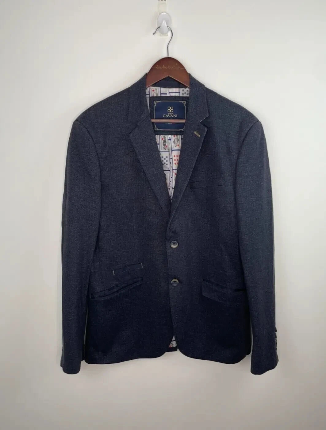 Cavani Heritage Collection Blazer Blue Slim fit Mens UK38R Lined Designer D3