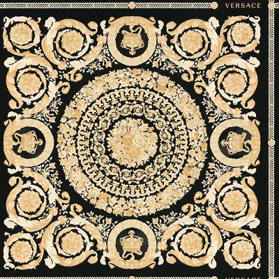 Profhome 370553-GU Barock Tapete Ornament glänzend schwarz gold creme 7,035 m2