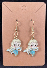Disney Inspired - Elsa- Earrings - Dangle - Gold Hooks - Handmade - C