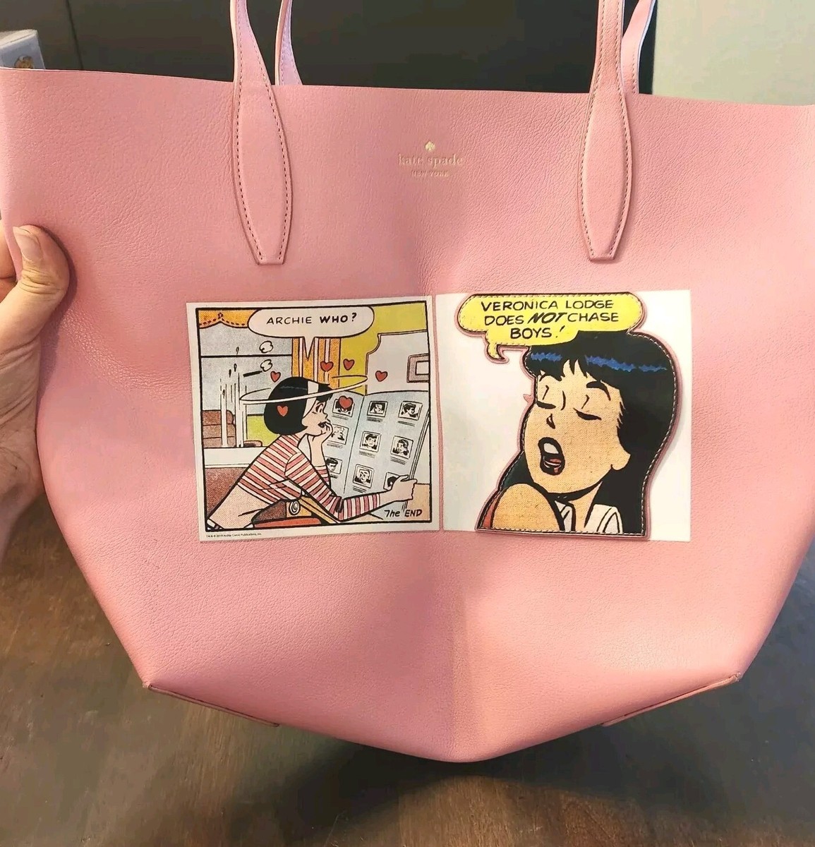 kate spade1995年 限定アートブック シリアル入 初期 Kate Spade Archie Betty & Veronica Bag Tote Purse Comic Strip Pink