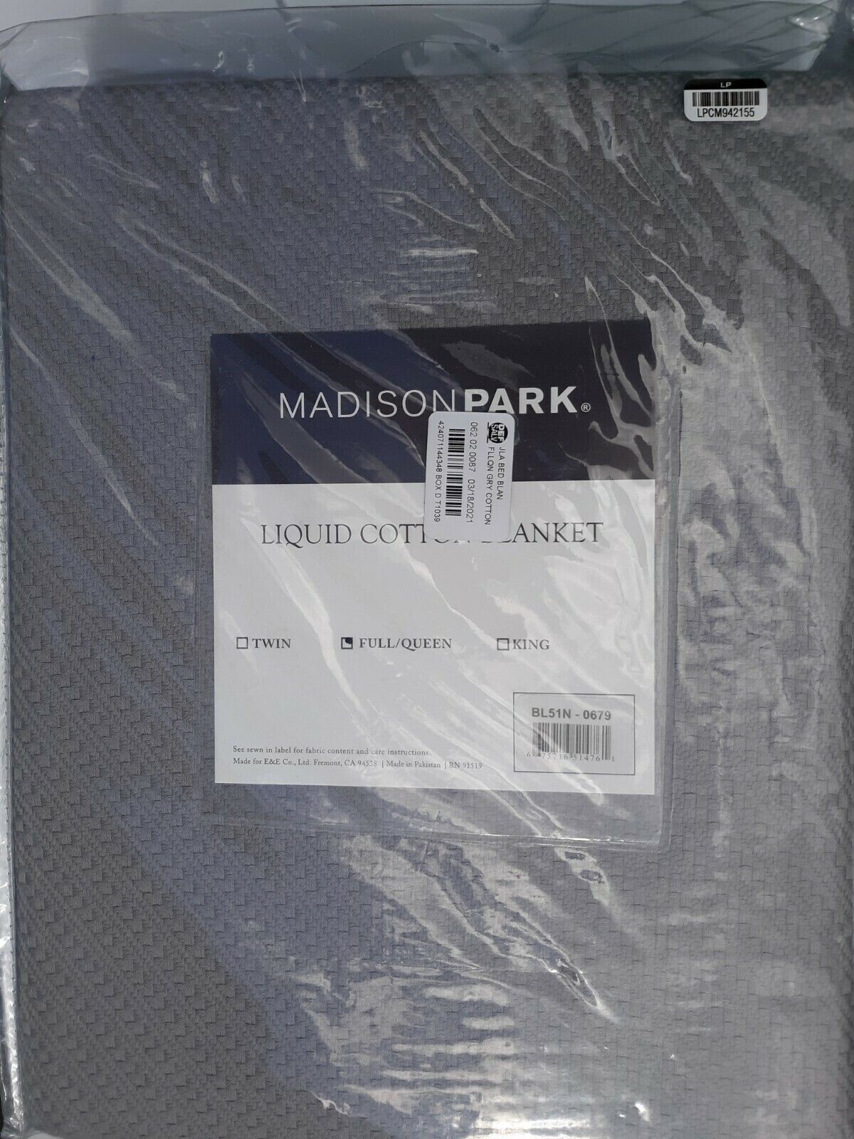 Madison Luxury Home Thermal King 100 Cotton Blanket Ivory Soft 90"X108