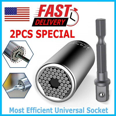 Magic Socket Set Universal Socket Wrench Tool Set Drill Adapter Magic Grip 1/4