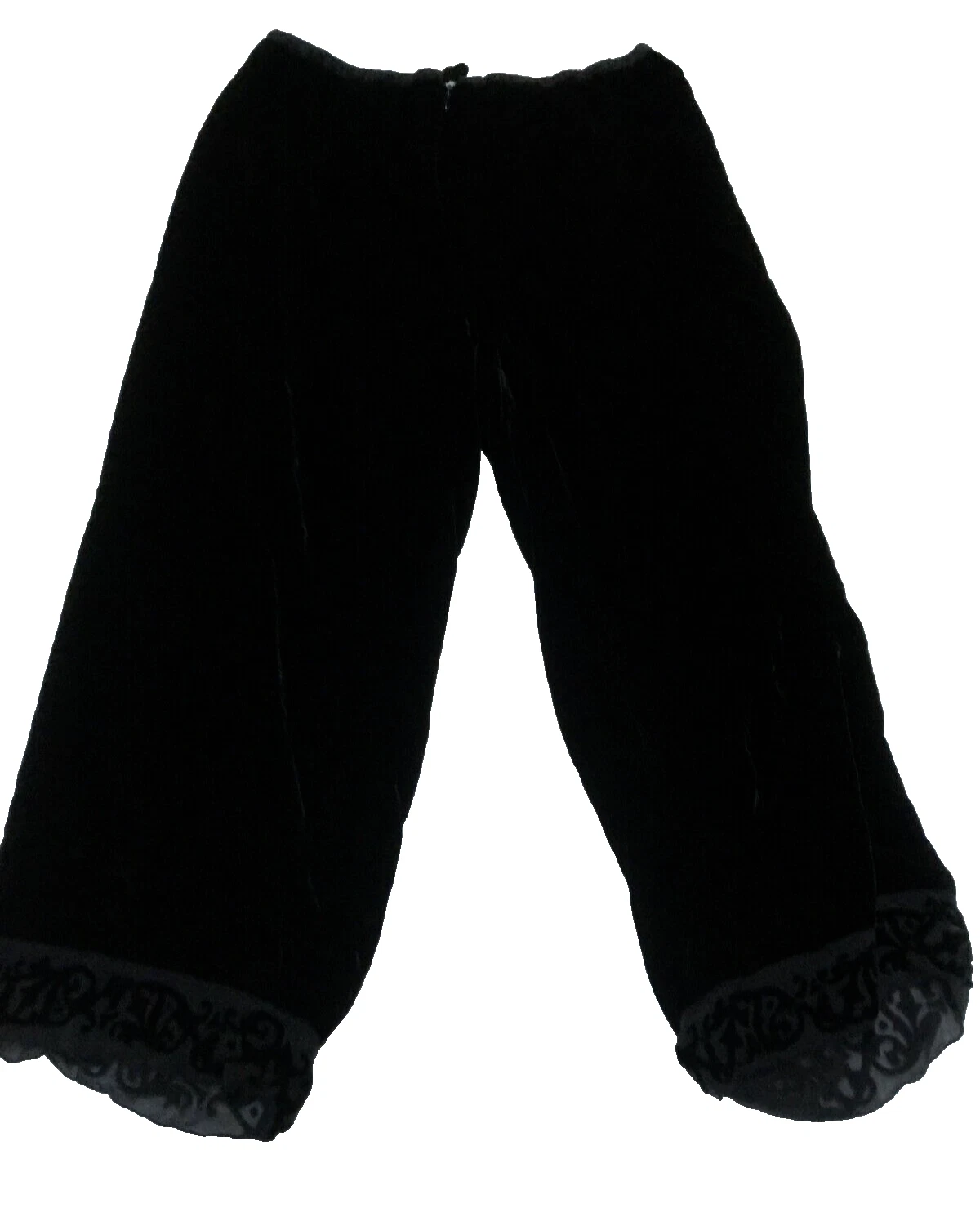 Margaret O'Leary Women's Large Black Velvet Straight Capri Pants with Front Zip
Opens in a new windo