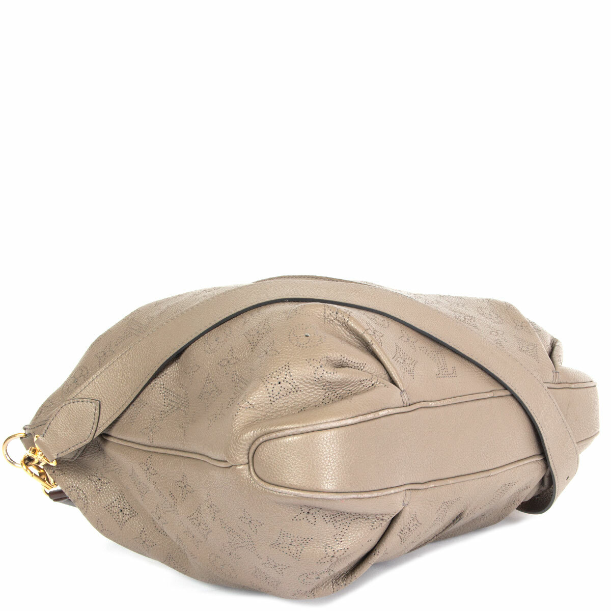 63166 auth LOUIS VUITTON Ombre taupe Mahina leather SELENE MM  