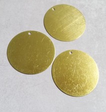 Round Brass Circle Stamping Blanks Metal Working Gold Large Size 30mm 3pcs