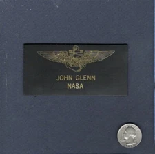 JOHN GLENN NASA Mercury Space Shuttle Mission Astronaut Name Tag Patch