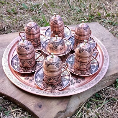 AT COFFEE 6袋セット Coffee Serving Set with Tray,Traditional Turkish Coffee