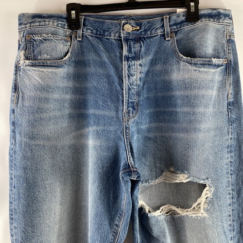 American Eagle 90's Boyfriend Denim Jeans Distressed Womens Size 18 Short New - Picture 2 of 13