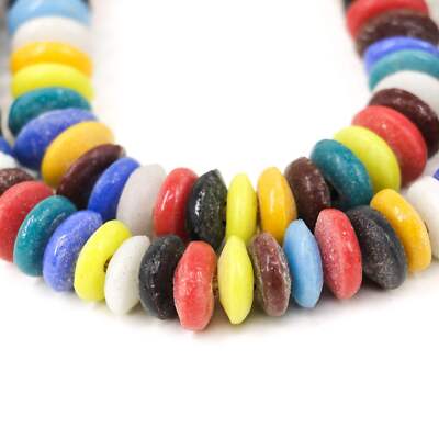 Multicolor Krobo Recycled Glass Beads