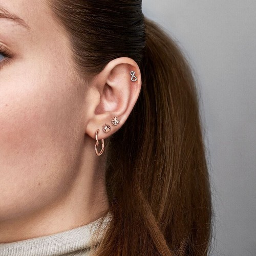 New Genuine Authentic Pandora Silver Sparkling Infinity Stud Earrings ~298820C01 - 第 4/4 張圖片
